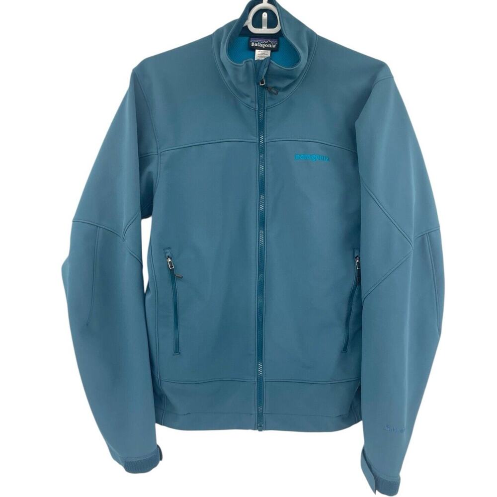 Patagonia Men's Adze Softshell Jacket Polartec Full Zip Up Size Small Blue